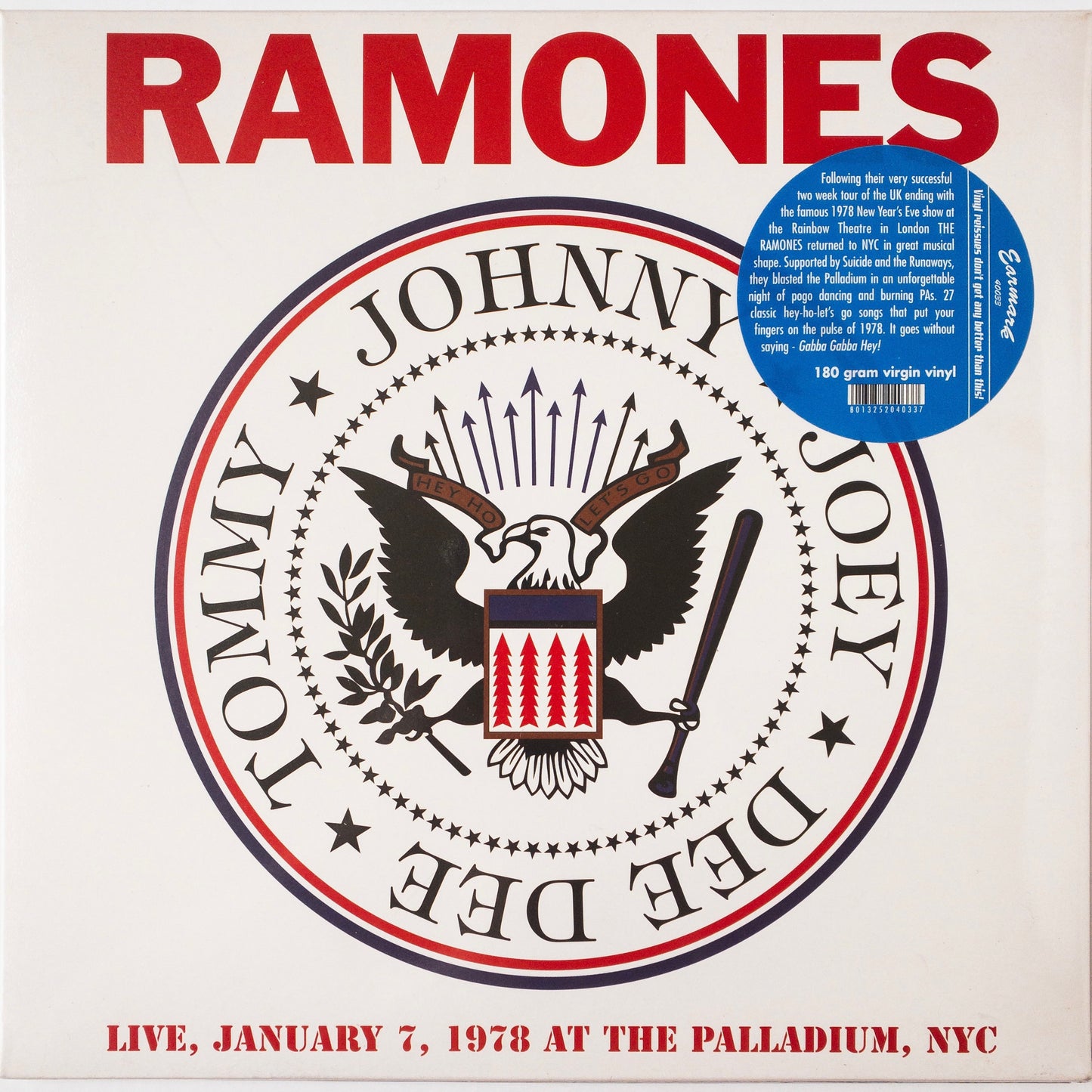 Ramones – Live, January 7, 1978 At The Palladium, NYC 2LP