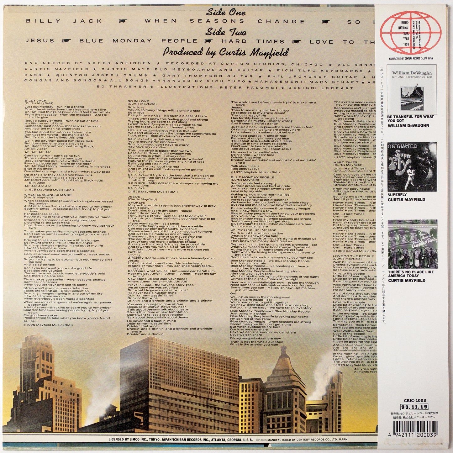 Curtis Mayfield – (There's No Place Like) America Today LP