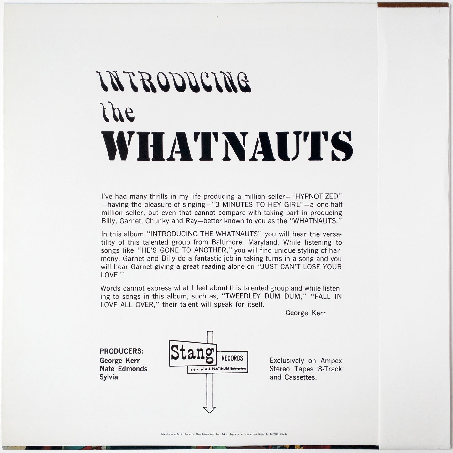 The Whatnauts – Introducing The Whatnauts LP