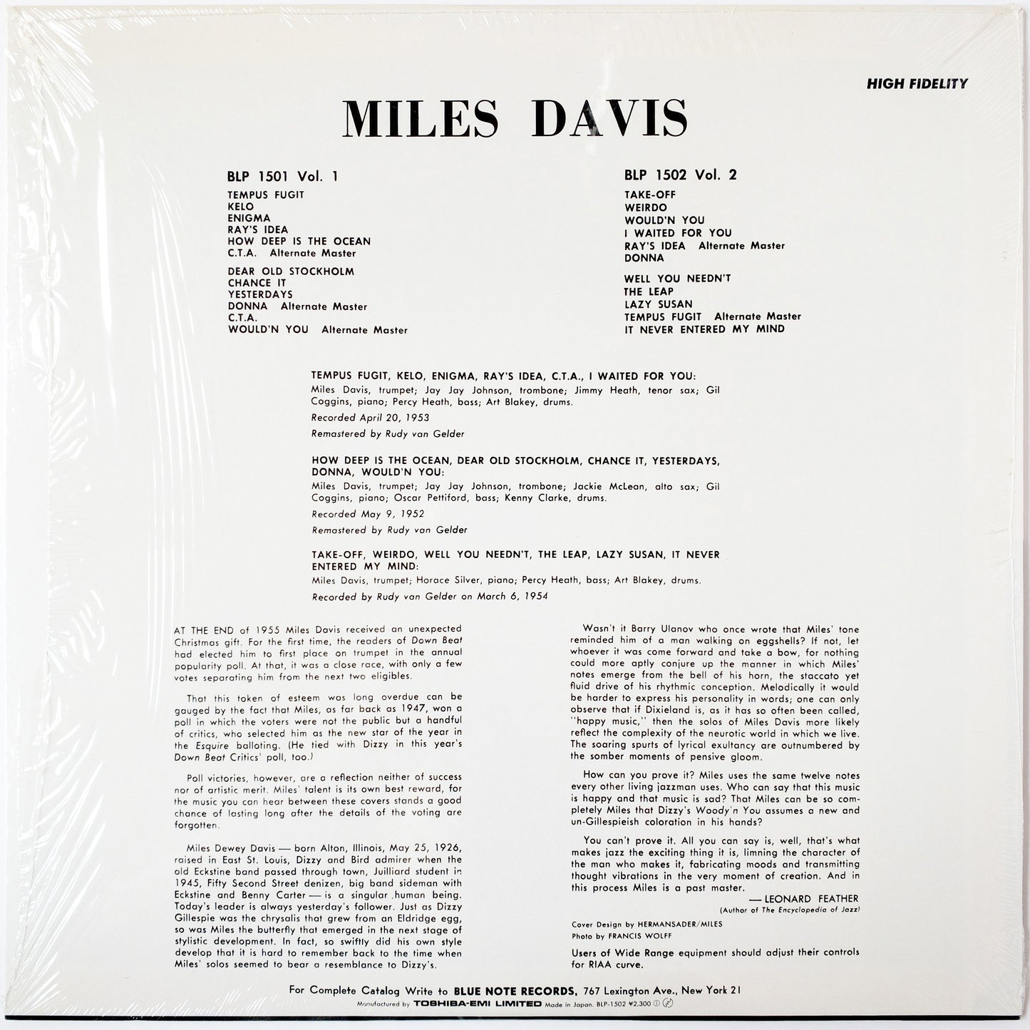Miles Davis – Volume 2 LP