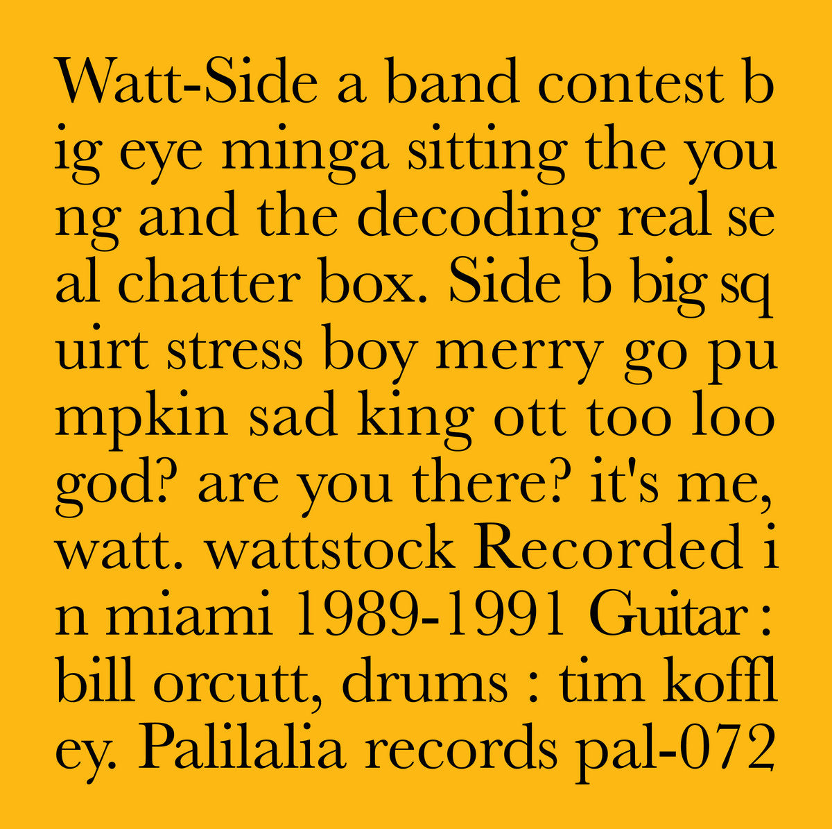 Watt - Recorded In Miami 1989-1991 LP