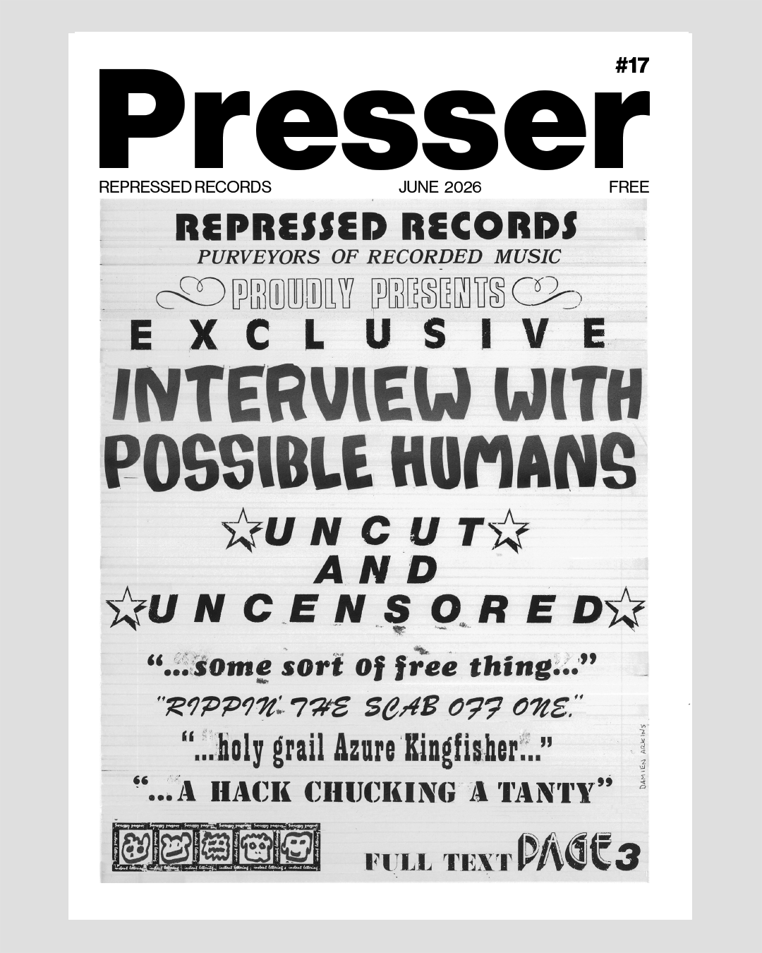 Presser Zine/Newsletter #17 - JUNE 2026 (B+W Print Edition)