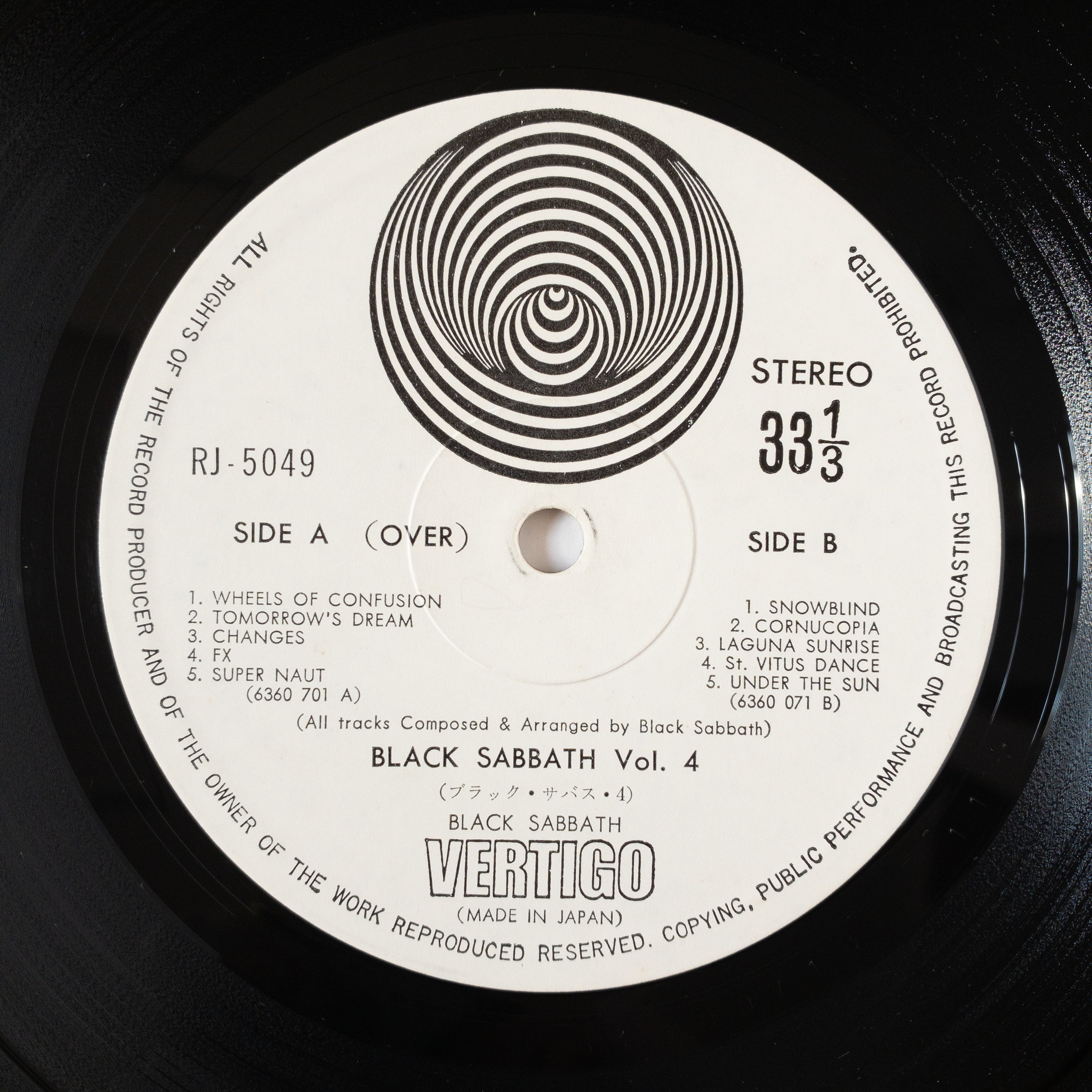 Black Sabbath Vol 4 レコード　LP RJ-5049 Black Sabbath vinyl record - Vol 4 - buy at Quals