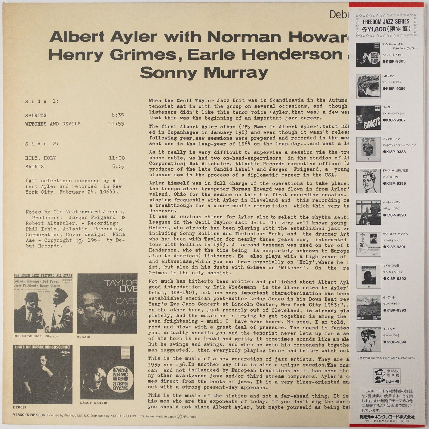 Albert Ayler – Spirits LP