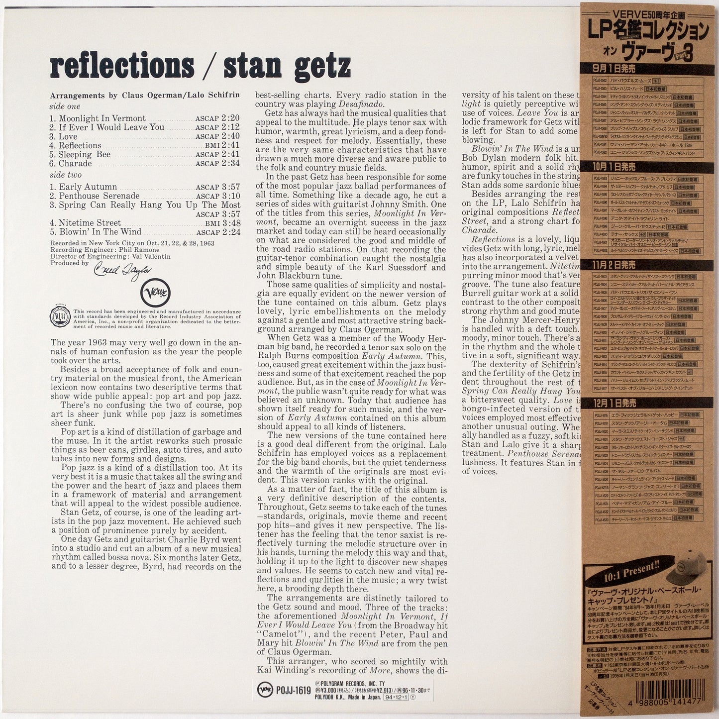 Stan Getz – Reflections LP