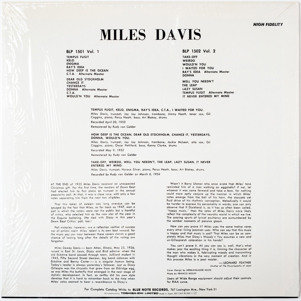 Miles Davis – Volume 2 LP