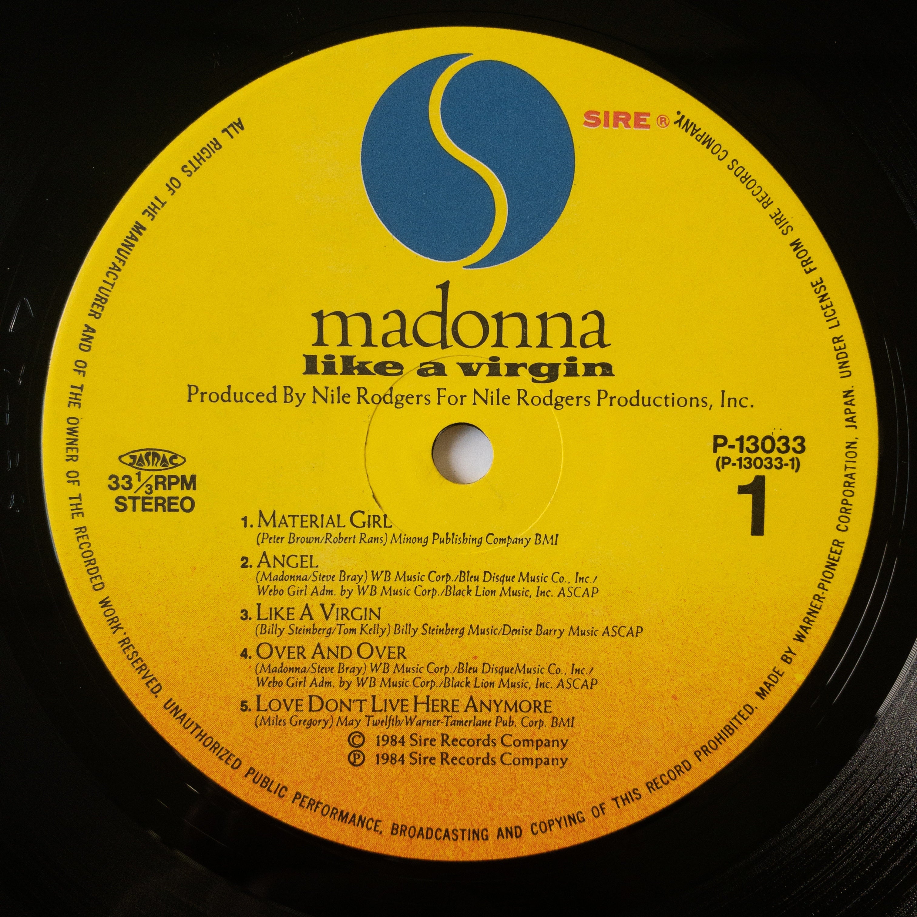 Madonna – Like A Virgin LP – Repressed Records