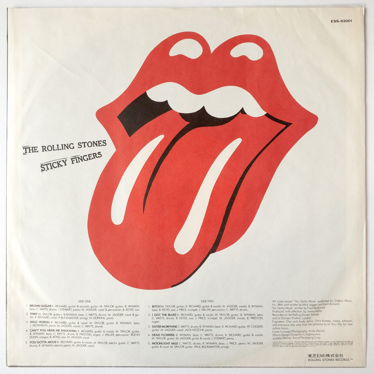 The Rolling Stones – Sticky Fingers LP