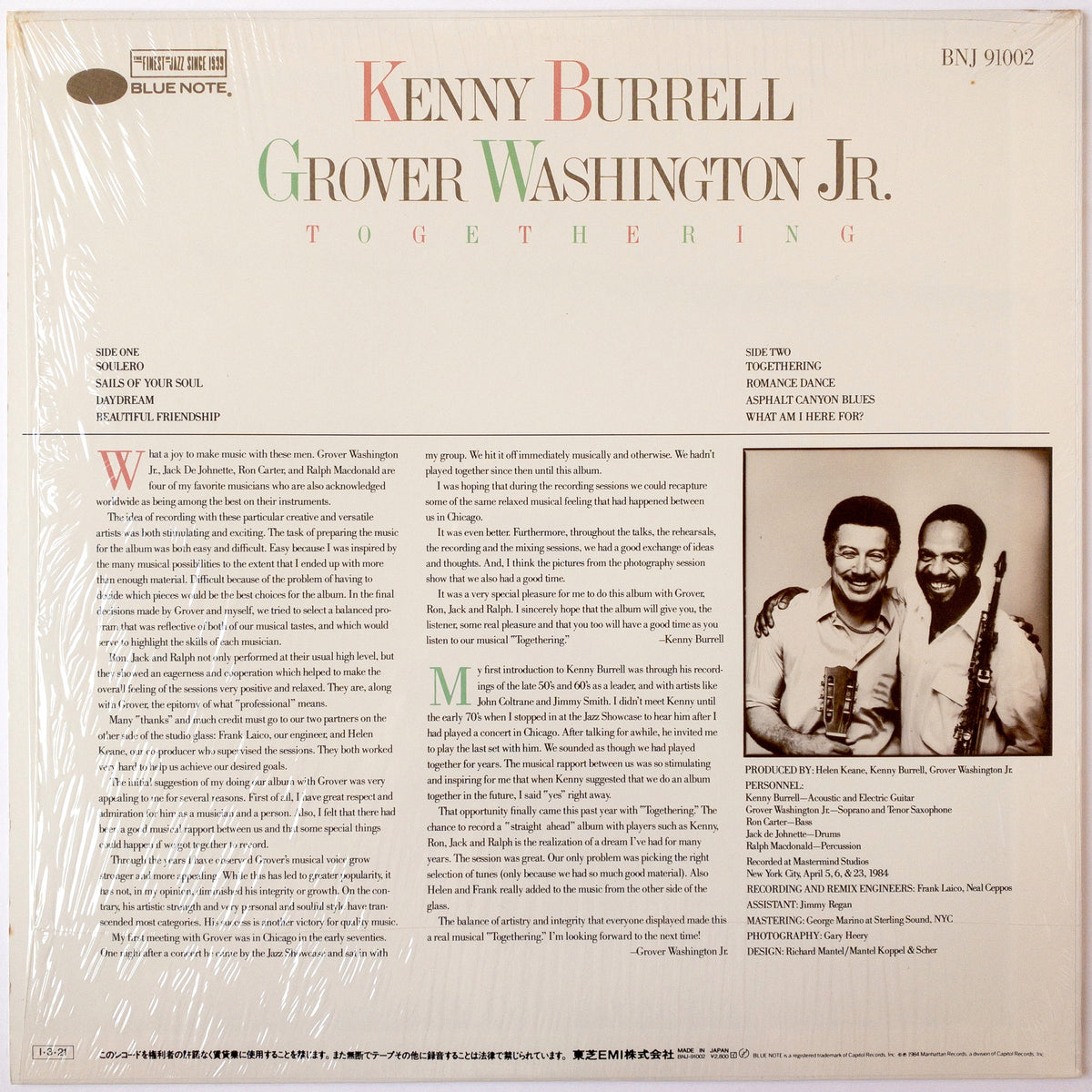 Kenny Burrell / Grover Washington, Jr. – Togethering LP