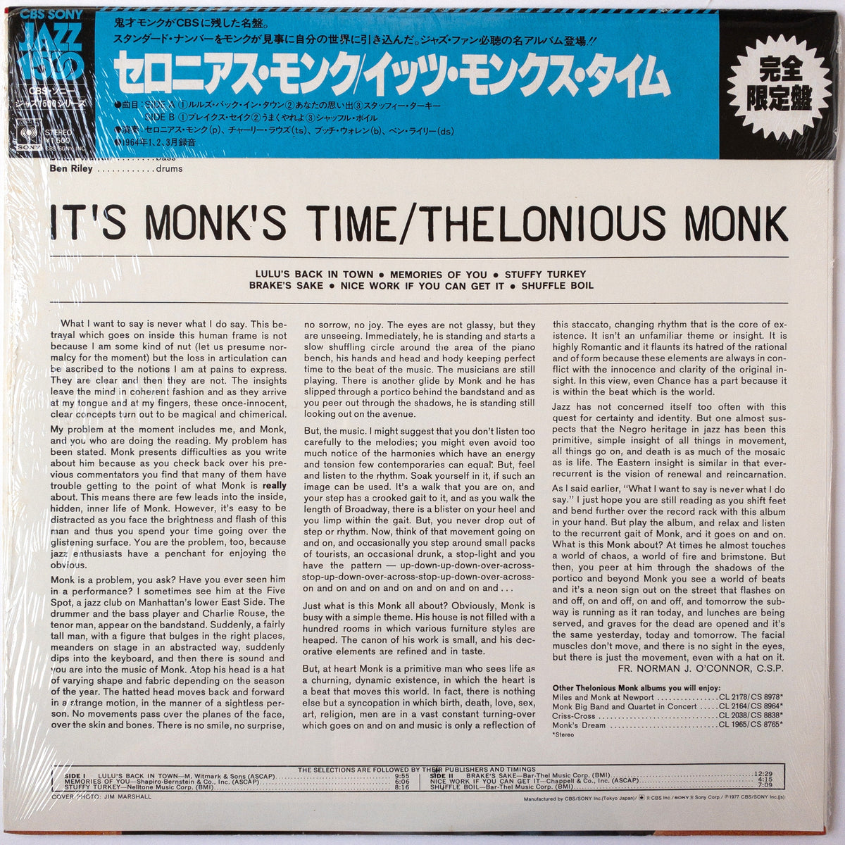 Thelonious Monk – It's Monk's Time LP