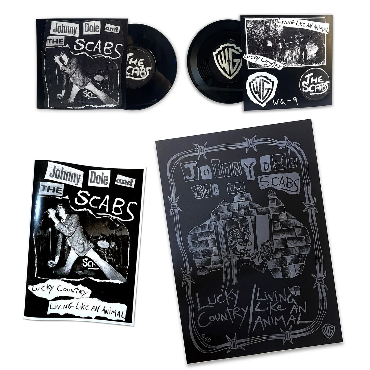 Johnny Dole and the Scabs - Living Like an Animal’ 7” + Fanzine
