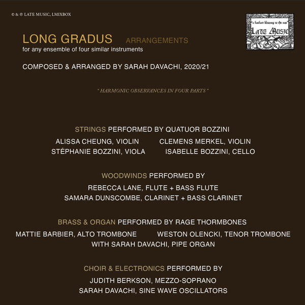 Sarah Davachi - Long Gradus (Arrangements) 4CD