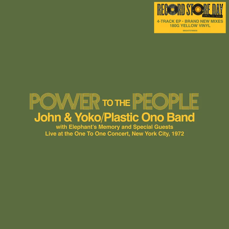 John & Yoko, The Plastic Ono Band w/ Elephant's Memory - Power To The People - Live at the One-To-One Concert, New York City, 1972 12"