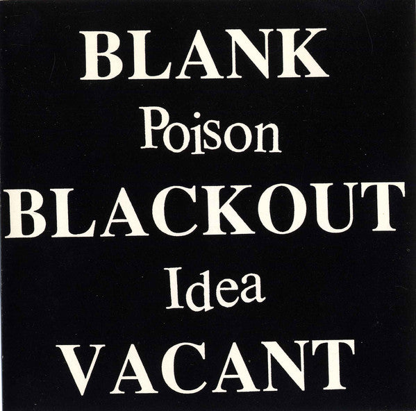 Poison Idea - Blank Blackout Vacant CD